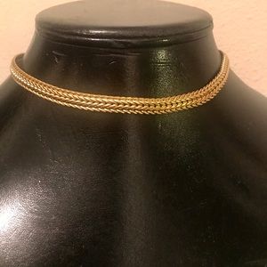 Sexy Vintage Wheat Braided Gold Tone Choker EUC!